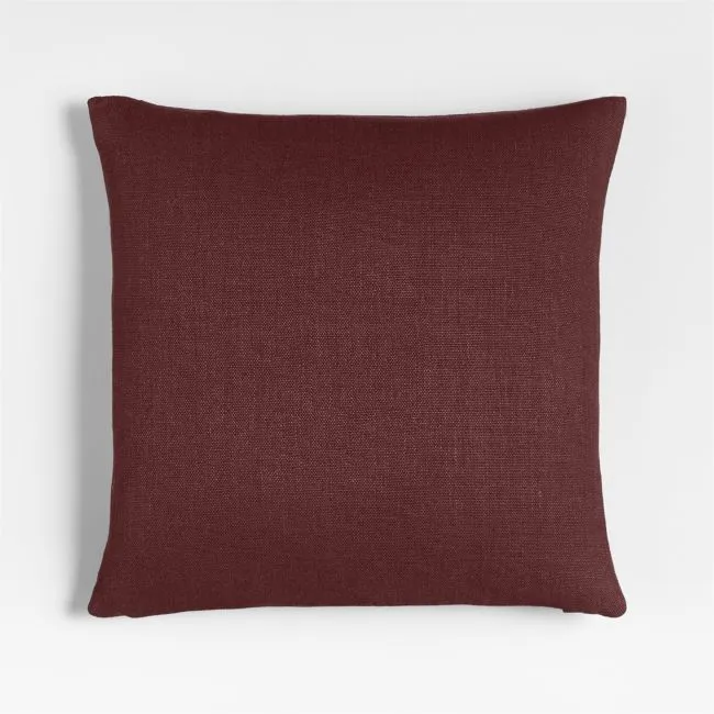 Relaxed Linen Layering 20"x20" Chestnut Red Throw Pillow Cover