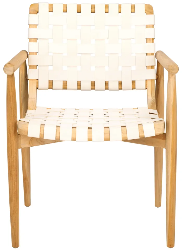 Dionne Accent Chair - White / Natural Teak