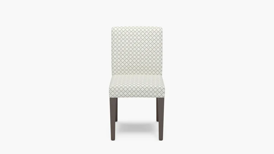 Signature Dining Chair, Jade Petite Lattice, Espresso Square Tapered Leg