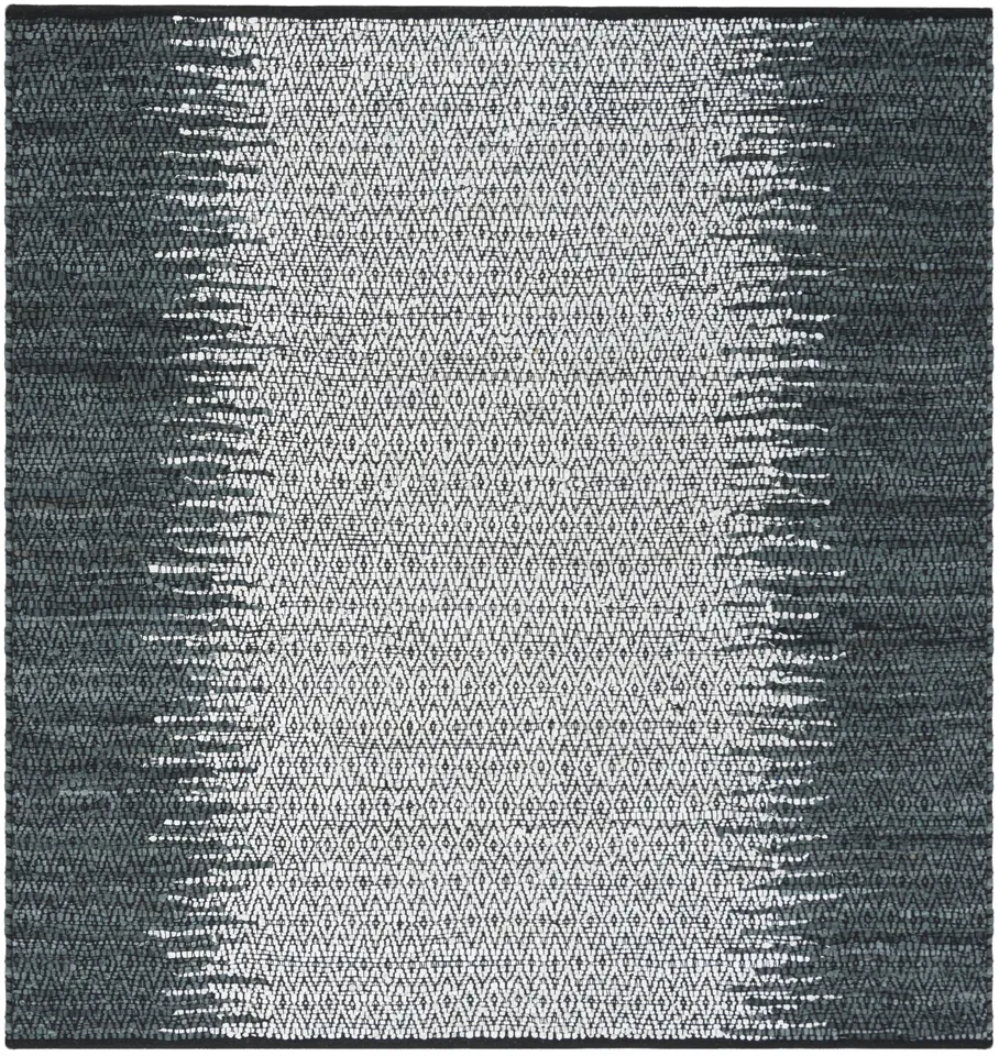 Arlo Home Hand Woven Area Rug, VTL101A, Grey/Cream,  6' X 6' Square
