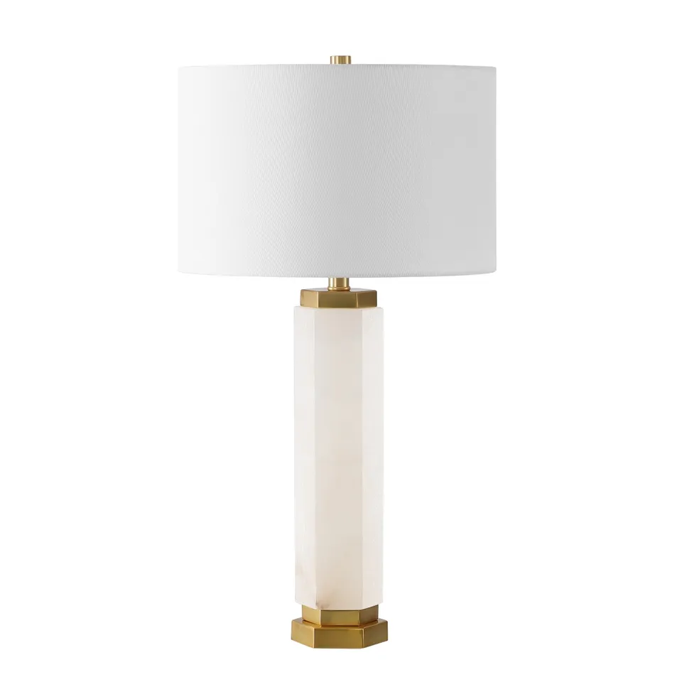 Safavieh Couture Lynsey Alabaster Table Lamp - Gold/White