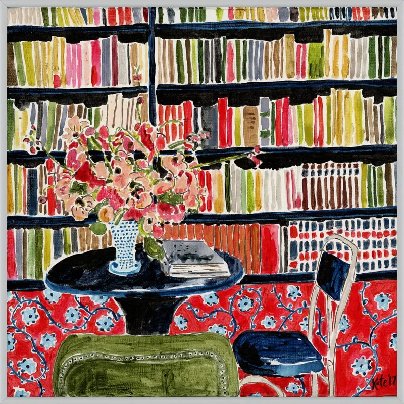 Books with Flowers by Kate Lewis for Artfully Walls
