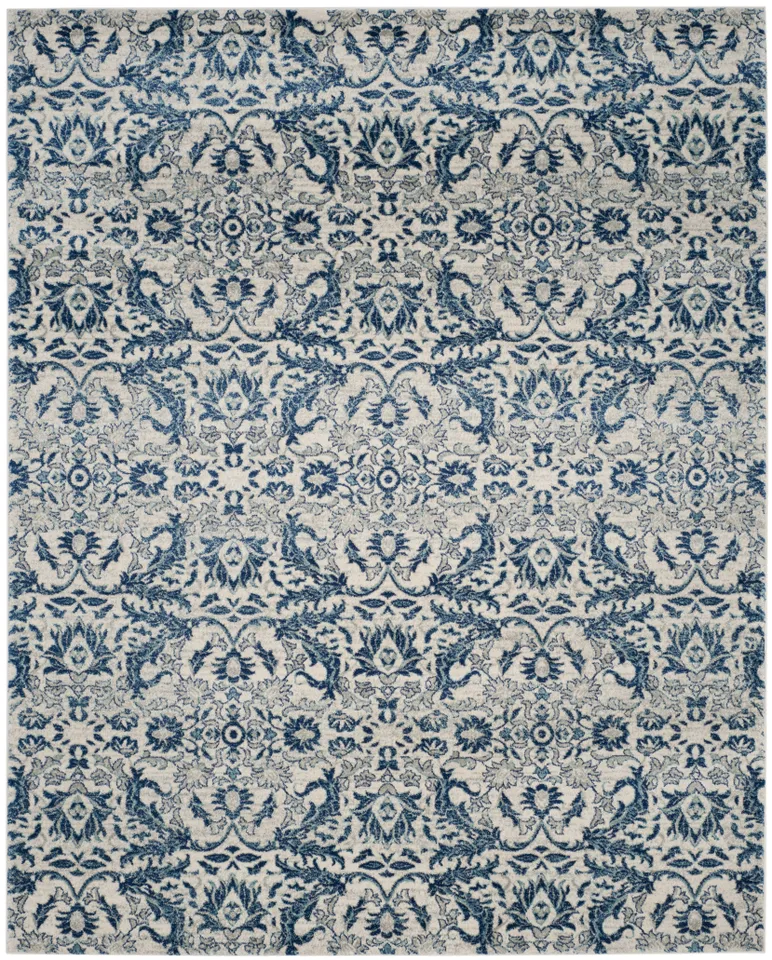 Arlo Home Woven Area Rug, EVK238C, Ivory/Blue,  10' X 14'