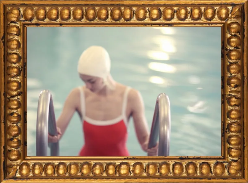 Swimmer in a Red Suit by Lucy Snowe for Artfully Walls