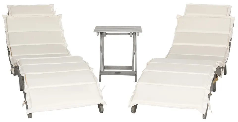 Pacifica 3 Piece Lounge Set - Gray/Beige