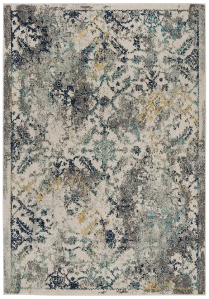 Arlo Home Woven Area Rug, MAD159M, Ivory/Blue,  5' 3" X 7' 6"