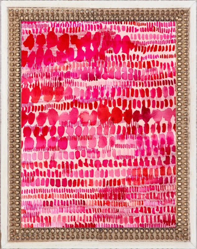 Pink and Red Watercolor Patterns Wall Art  by Paula Mills for Artfully Walls