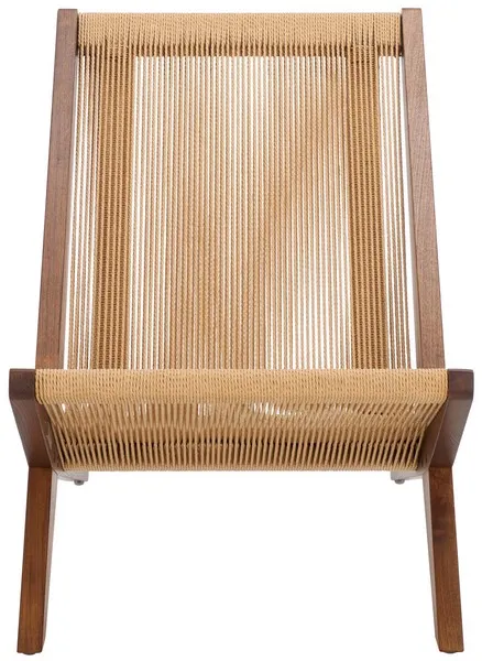 Trisha Folding Rope Accent Chair - Walnut/Natural