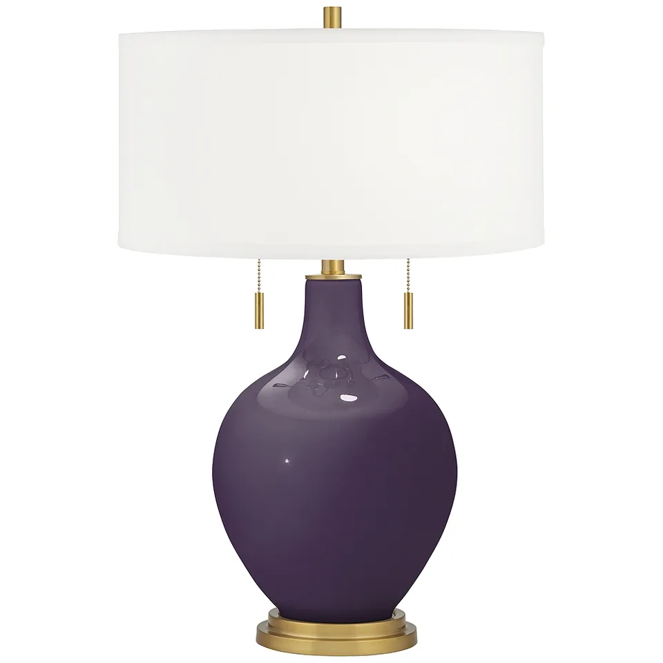 Quixotic Plum Toby Brass Accents Table Lamp