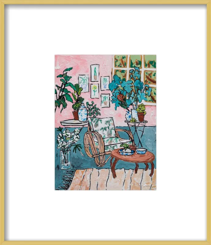 Cane Chair in Tropical Interior by Lara Lee Meintjes for Artfully Walls