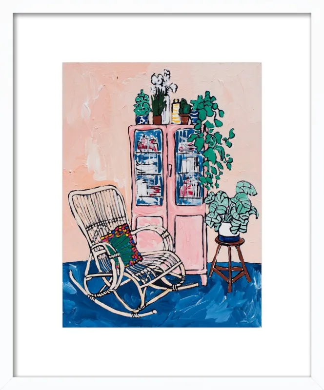Rocking Chair In Pink Interior by Lara Lee Meintjes for Artfully Walls