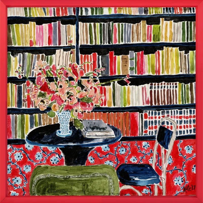 Books with Flowers by Kate Lewis for Artfully Walls