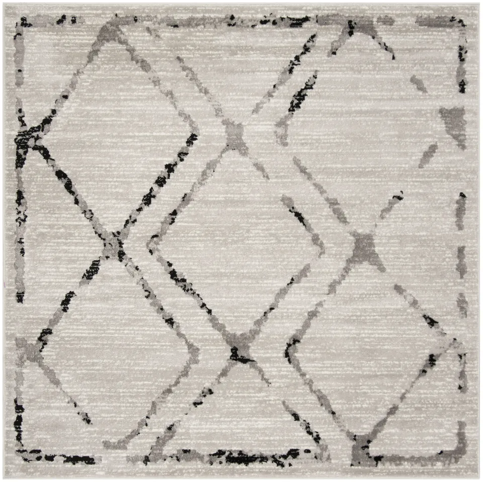 Arlo Home Woven Area Rug, SKY197H, Ivory/Grey,  6' 7" X 6' 7" Square