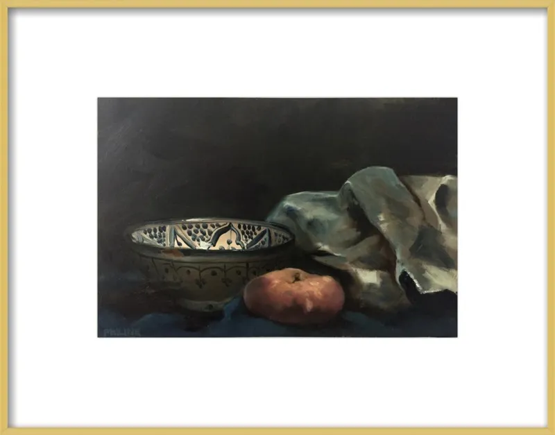 Wild peach with a painting rag by Philine van der Vegte for Artfully Walls