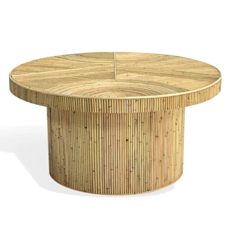 Safavieh Couture Oswald Rattan Round Coffee Table, Natural