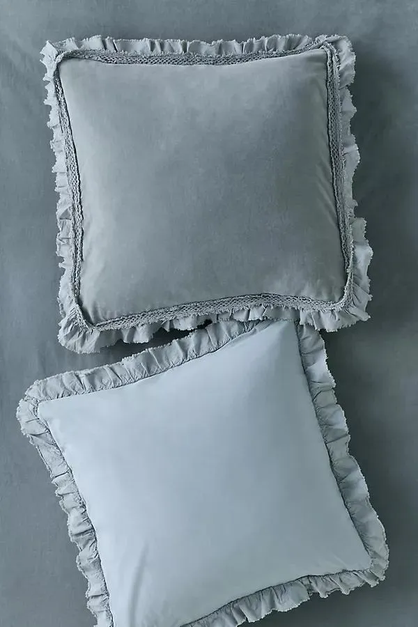 Victoria Cotton Velvet Ruffle Euro Sham
