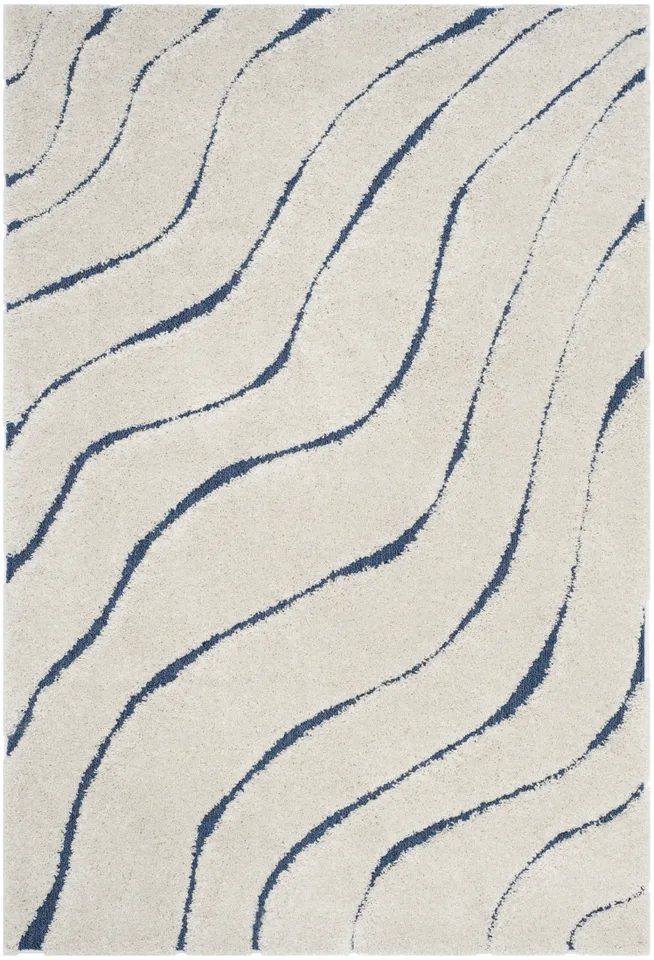 Arlo Home Woven Area Rug, SG472-1165, Cream/Blue,  4' X 6'
