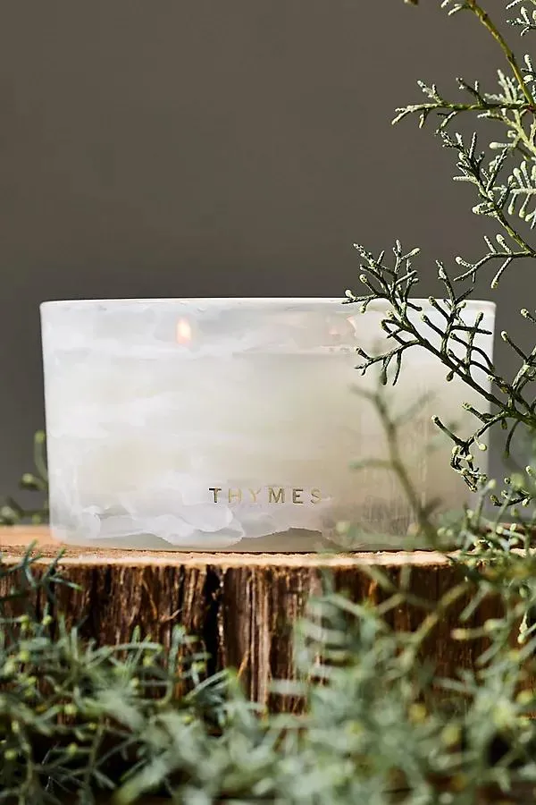Thymes Woody Frasier Fir 4-Wick Glass Candle