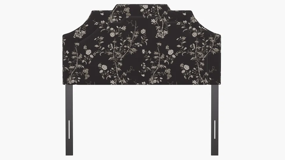 Art Deco Headboard, Black Bamboo Garden, Full