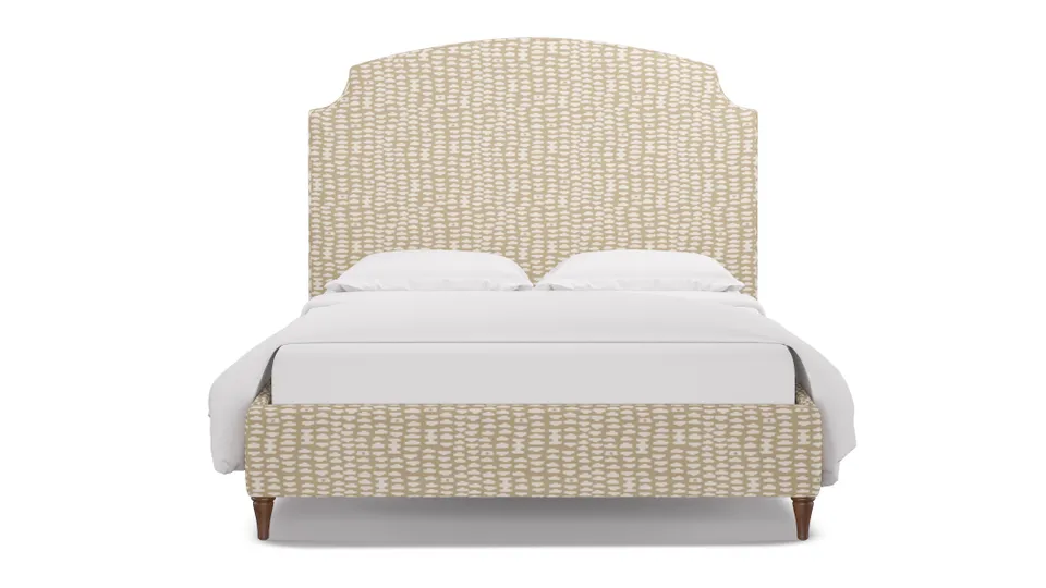 Cove Bed, Sand Odalisque, Walnut Decorative Tapered Leg, Twin