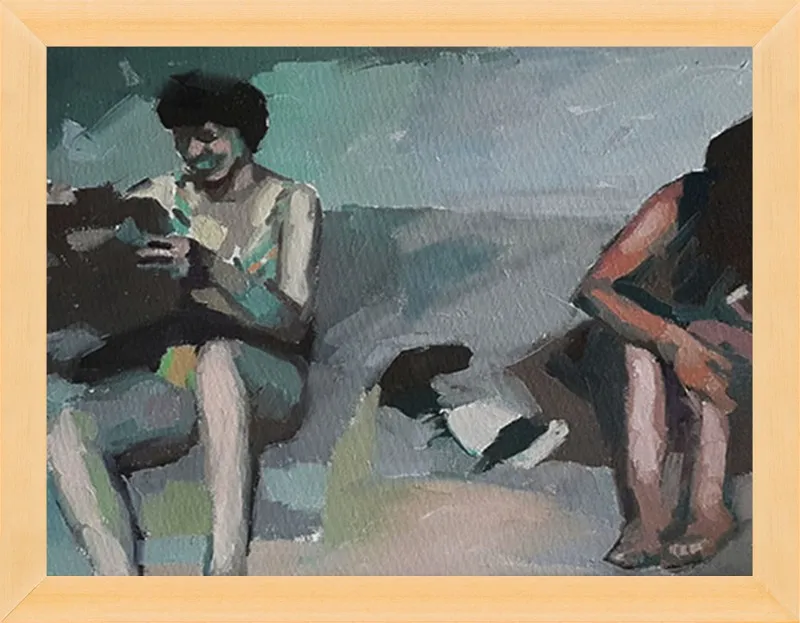 Girls at the beach by Mary Sinner for Artfully Walls