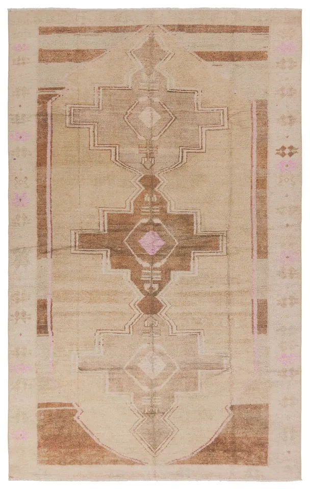 Parian BOH29 Medallion Yellow and Pink Runner Rug (10'x14')