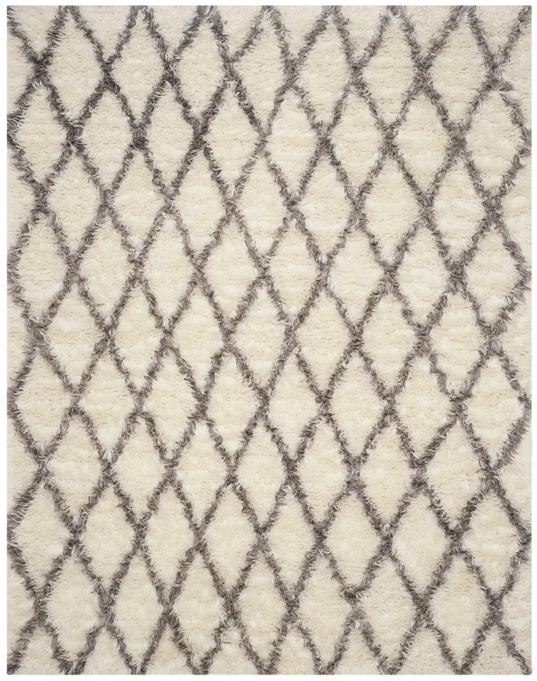 Arlo Home Hand Knotted Area Rug, KNY712C, Ivory/Grey,  9' X 12'