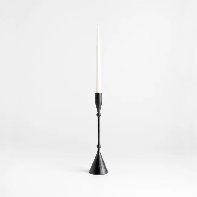 Ferric Small Black Metal Taper Candle Holder