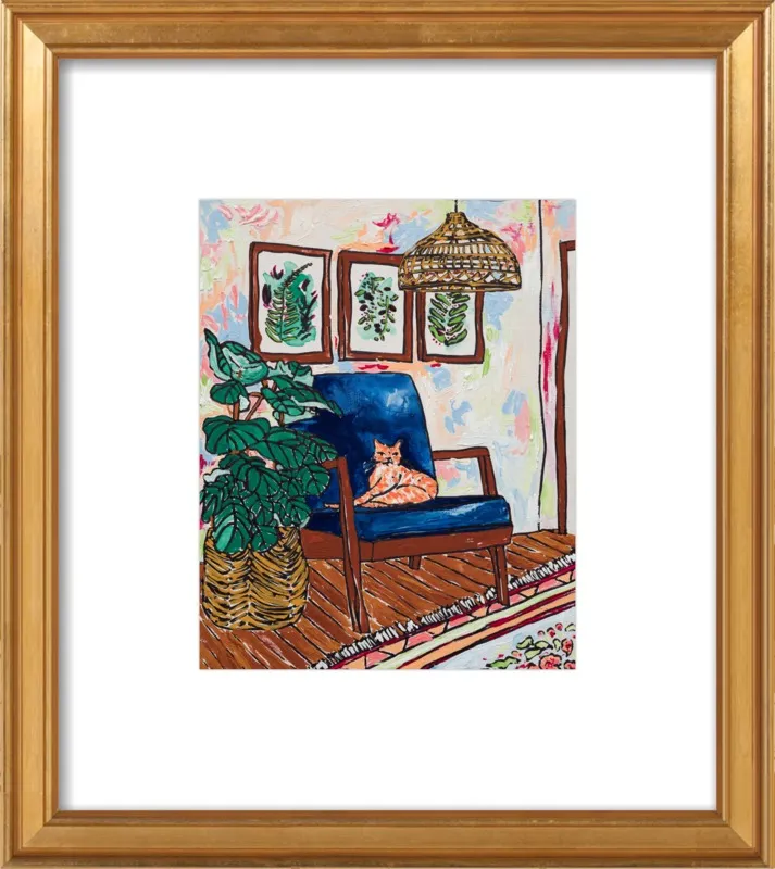 Ginger Cat in Mid Century Chair by Lara Lee Meintjes for Artfully Walls