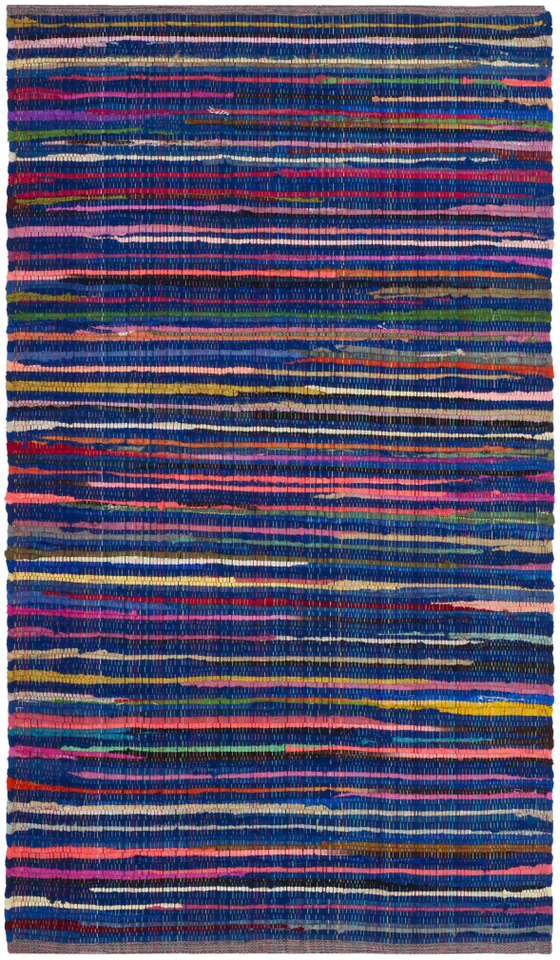 Arlo Home Hand Woven Area Rug, RAR240B, Blue/Multi,  2' 3" X 5'