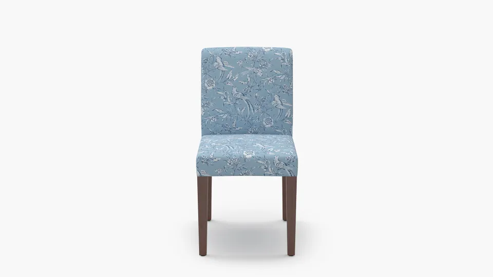 Signature Dining Chair, Blue Aviary, Walnut Square Tapered Leg