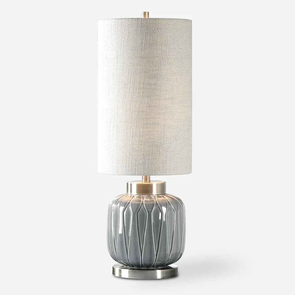 Zahlia Aged Gray Ceramic Lamp
