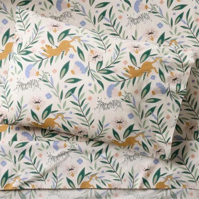 Stay Cool Midnight Marrakech Tiger 100% Organic Cotton Kids Twin Sheet Set