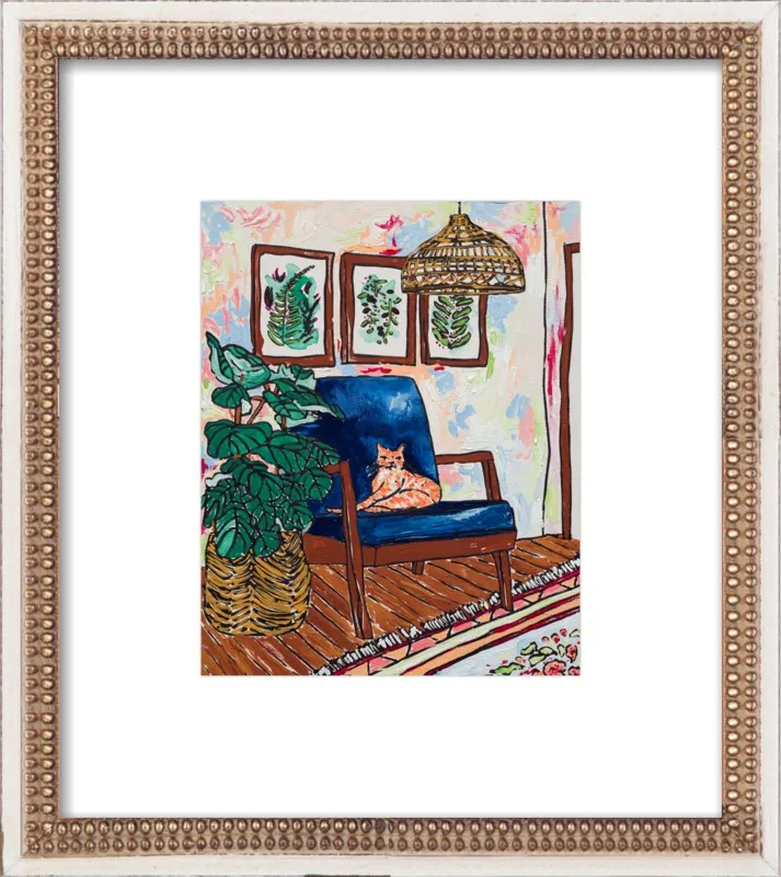 Ginger Cat in Mid Century Chair by Lara Lee Meintjes for Artfully Walls