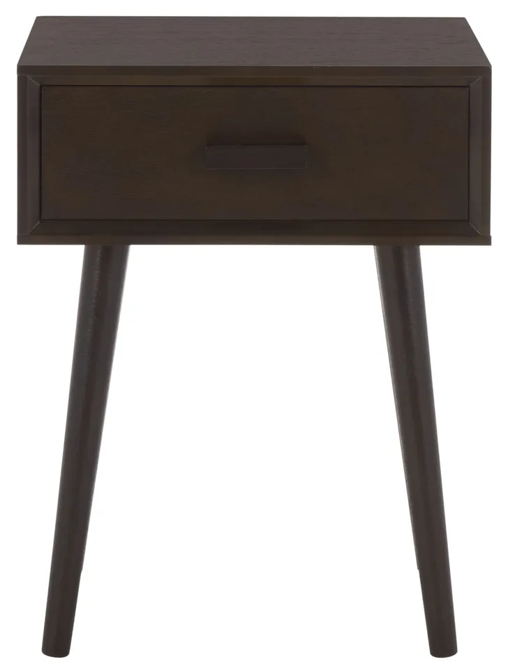 Lyle One Drawer Side Table - Dark Chocolate