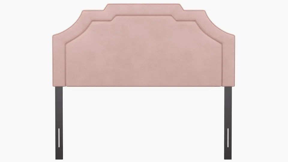 Art Deco Headboard, Blush Classic Velvet, Queen