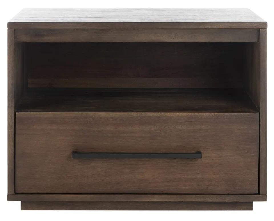 Poesy 1 Drawer Nightstand - Dark Chocolate