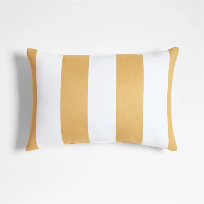 Sunbrella ® 20"x13" Cabana Wheat Yellow Stripe Outdoor Throw Pillow