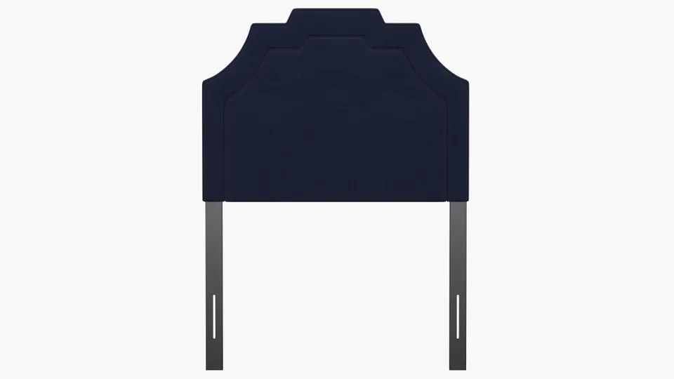 Art Deco Headboard, Navy Classic Velvet, Twin
