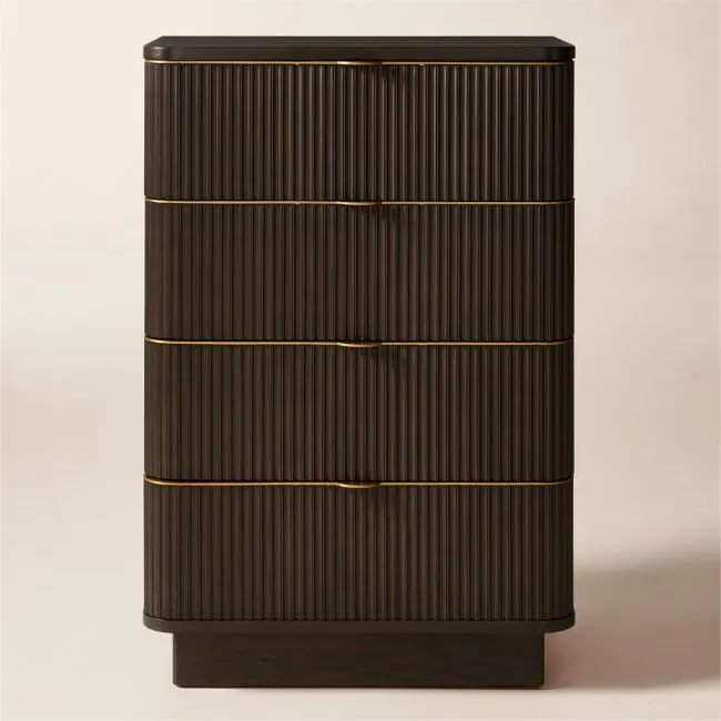 Davison 35" Fluted Dark Oak Tall Dresser