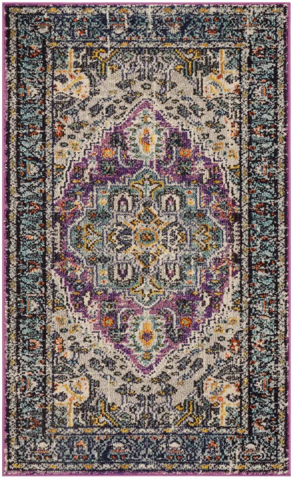 Arlo Home Woven Area Rug, MNC251L, Violet/Light Blue,  3' X 5'