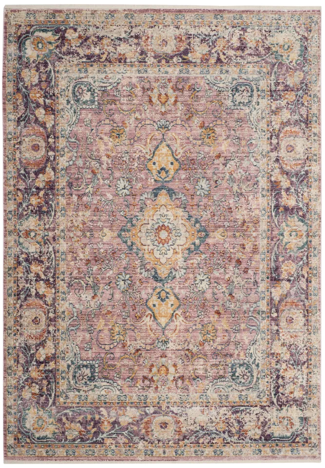Arlo Home Woven Area Rug, ILL700A, Light Purple/Purple,  4' X 6'