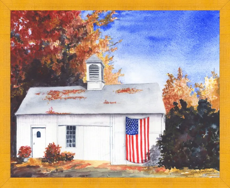 The Ross Barn in Fall by Lydia Marie Elizabeth for Artfully Walls