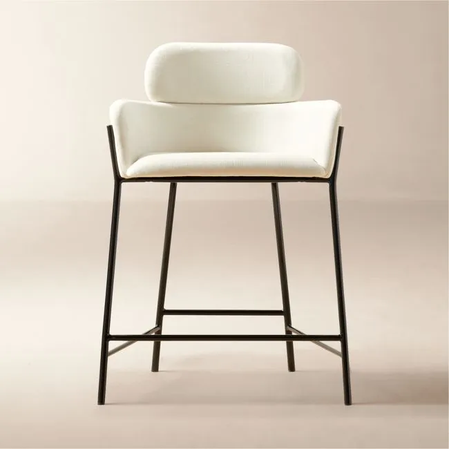 Azalea Cream Performance Fabric Counter Stool