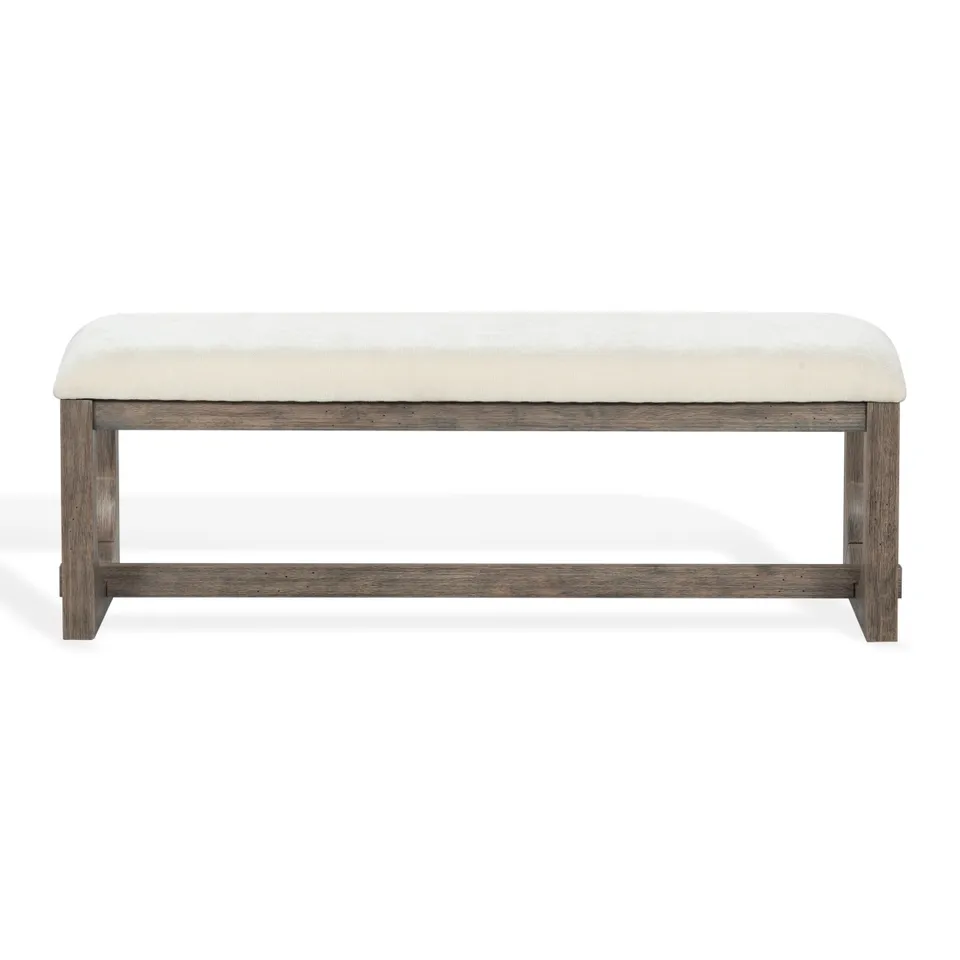 Doriella Wood Bench - Walnut / Beige