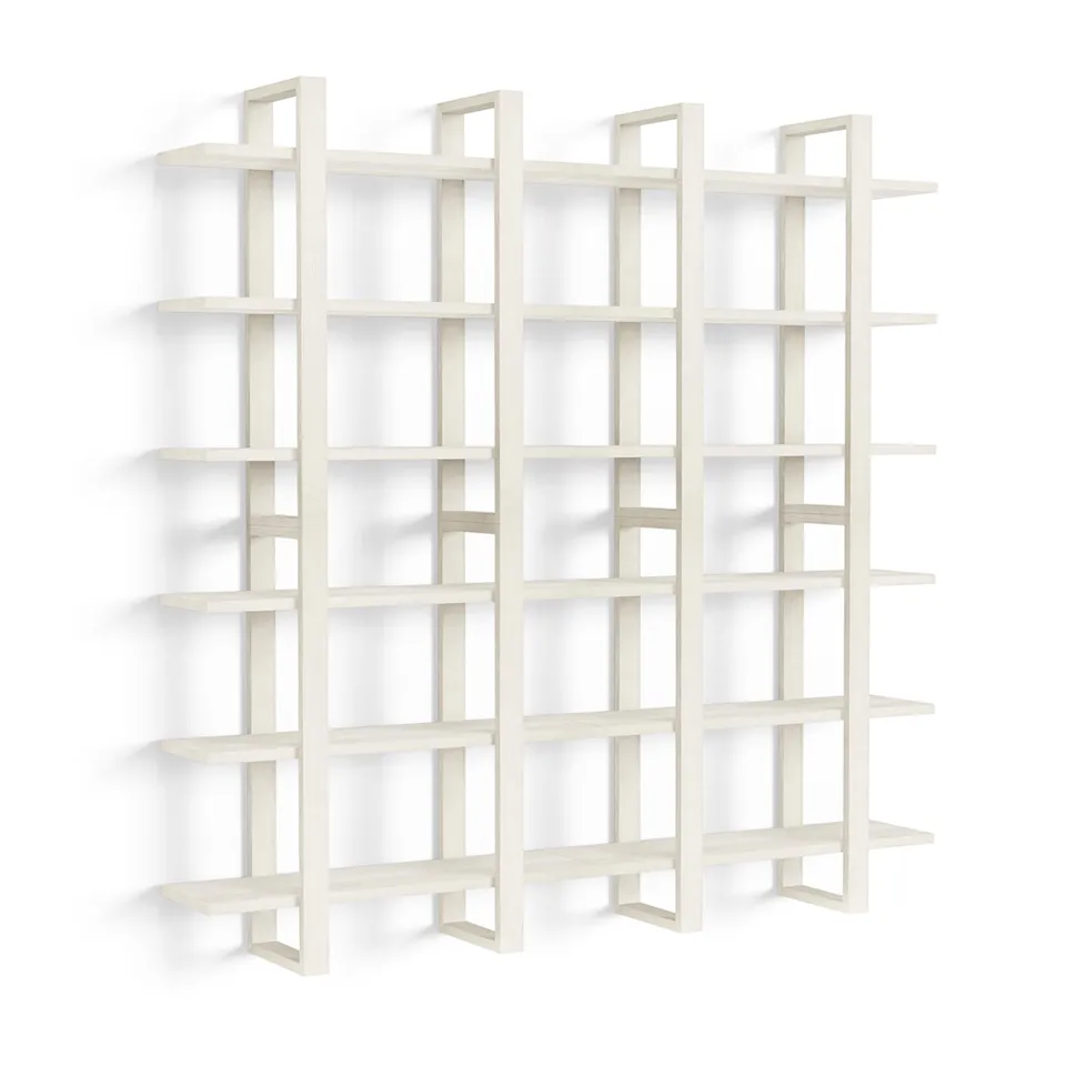 Index Wall Shelf, Set of 4 - White - Wood