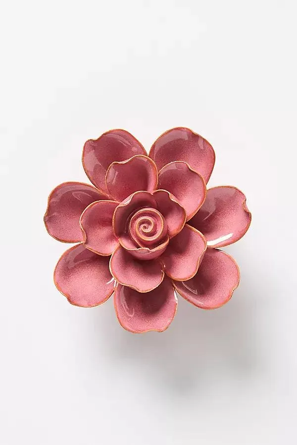 Pink Ceramic Flower Gallery Wall Charm