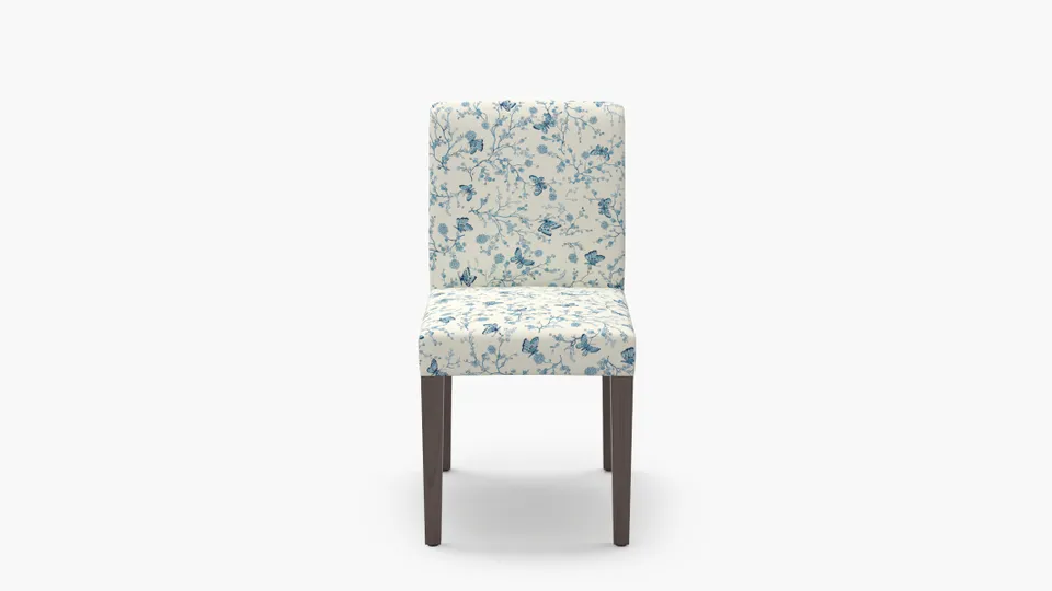 Signature Dining Chair, Delft Mariposa, Espresso Square Tapered Leg