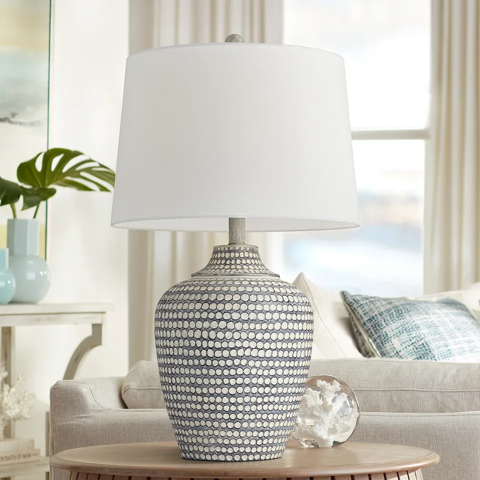 Regency Hill Alese 25 1/2" Modern Gray Wash Jug Table Lamp