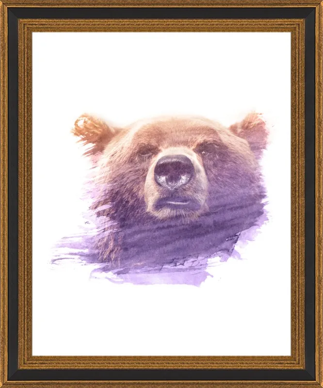 BEAR SUPERIMPOSED WATERCOLOR by Emiliano Deificus for Artfully Walls